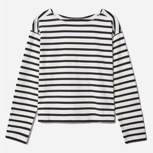 Everlane The Mariner Top - Black and White Stripe
